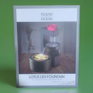 Lotus Flower LED Fountain - Natural River Rocks - Dripping Waterfall - NIB